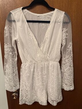 White lace romper